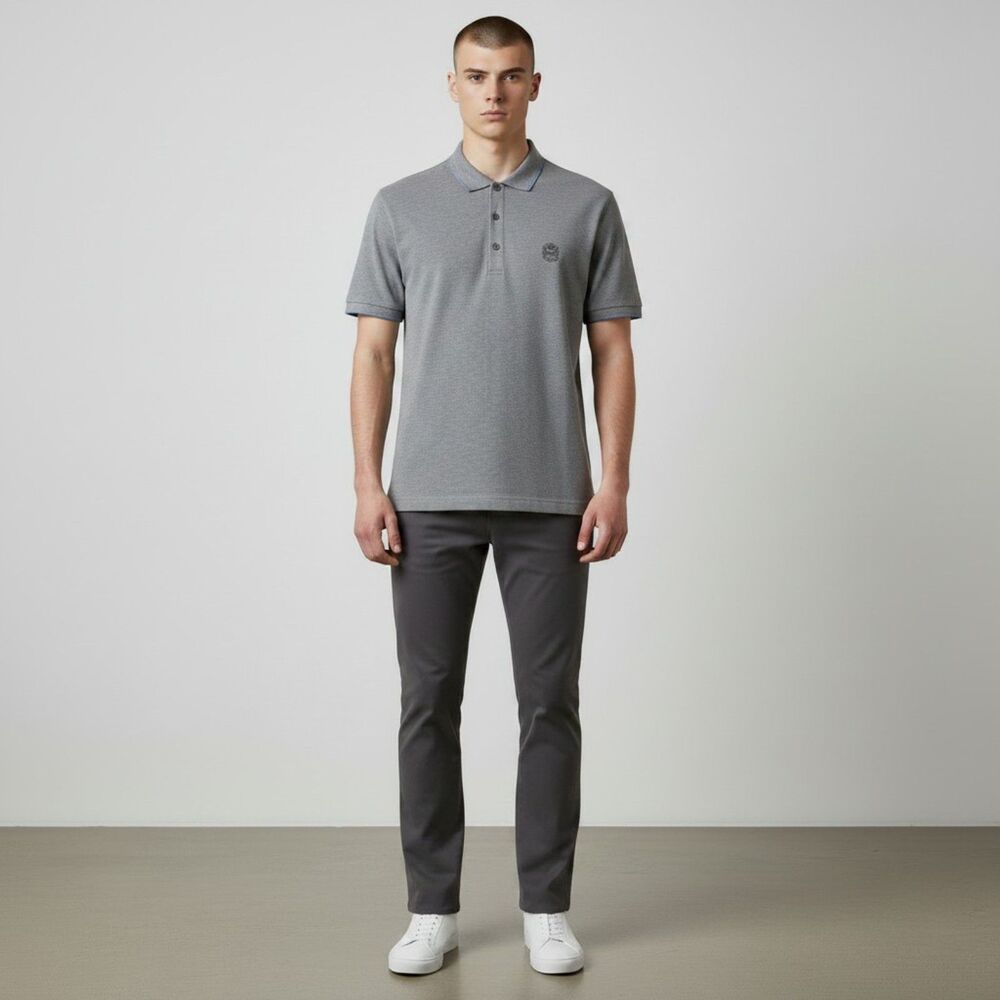 Dolce & Gabbana Men's Cotton Pique Polo Shirt Gray Large